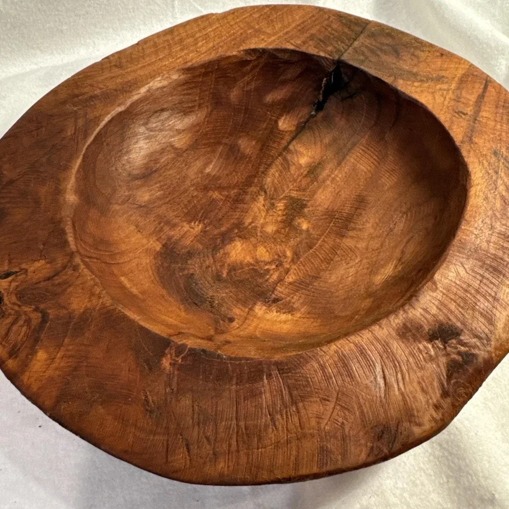 Handmade Natural Edge Solid Wood Bowl 12